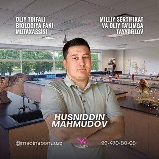 Telegram profile photo for HUSNIDDIN MAHMUDOV/ BIOLOGIYA DARSLARI