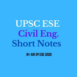 Telegram profile photo for ESE Civil Short Notes of Toppers