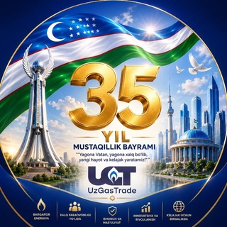 Telegram profile photo for “UzGasTrade” aksiyadorlik jamiyatining ma'naviy-ma'rifiy, davlat tili masalalari bo‘yicha sahifasi