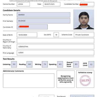 Telegram profile photo for IELTS with Amirov 8,5