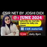 Telegram profile photo for CSIR NET BY JOSHI DIDI