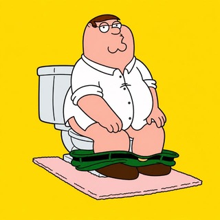 Telegram profile photo for Питер Гриффин на туалете на желтом фоне