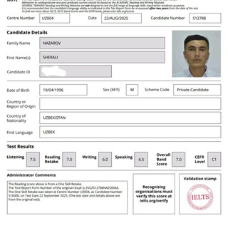 Telegram profile photo for SHERALI NAZAROV | ENGLISH TEACHER