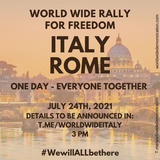 Telegram group profile photo for World Wide Demonstration - ITALY 19-20/03/22