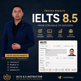 Telegram profile photo for Jafar Abduhamidov | IELTS 8.5