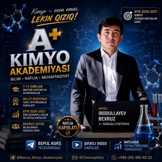 Telegram profile photo for Bexruz Kimyo Akademiyasi