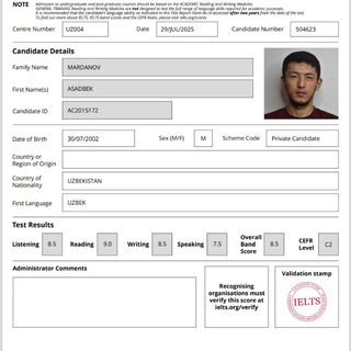 Telegram profile photo for IELTS with Mardanov