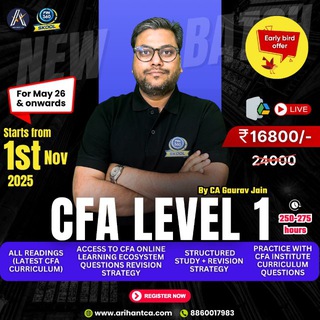 Telegram profile photo for CFA-L1-AFM-FM CA Gaurav Jain