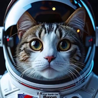 Telegram profile photo for Flat 🌍 Earth. Cat 😼Bayun. Плоская 🌍 Земля. Кот 😼 Баюн.