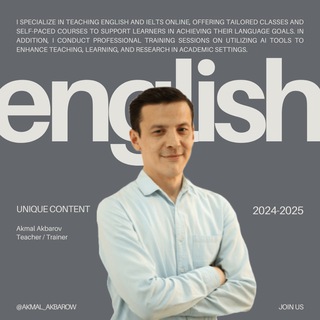 Telegram profile photo for Akmal Akbarov - Online English Club