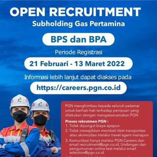 Telegram group profile photo for Recruitment Pertamina Gas Negara - PGN