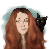 Telegram profile photo for Алла Касперович. Мурлыка с книгой: истории с лапок