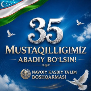 Telegram profile photo for Navoiy viloyati Kasbiy taʼlim boshqarmasi