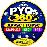 Telegram profile photo for PYQs 360°🇮🇳 APPSC TGPSC SI & POLICE SSC RRB Exams
