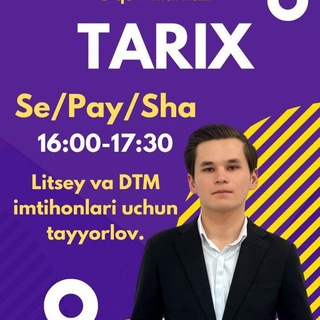 Telegram profile photo for Tarixdan Testlar l Dilshod Gulmurodov