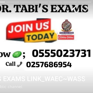 Telegram profile photo for DR. TABI'S EXAMS LINK_WAEC~WASSCE 2026 ACTIVE