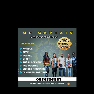 Telegram profile photo for MR CAPTAIN EXAMINATION FOR 2024 CTVET/WASSCE ROOM✍