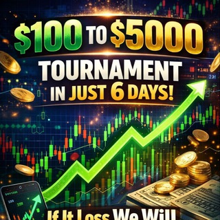 Telegram profile photo for 100$ To 5000$ Tournament in Juts 6 Days