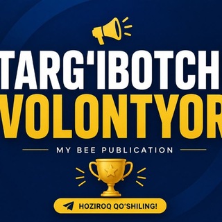 Telegram profile photo for "TARG'IBOTCHI VOLONTYOR" SERTIFIKAT