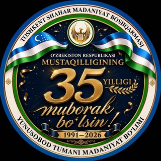 Telegram profile photo for YUNUSOBOD MADANIYAT BO'LIMI